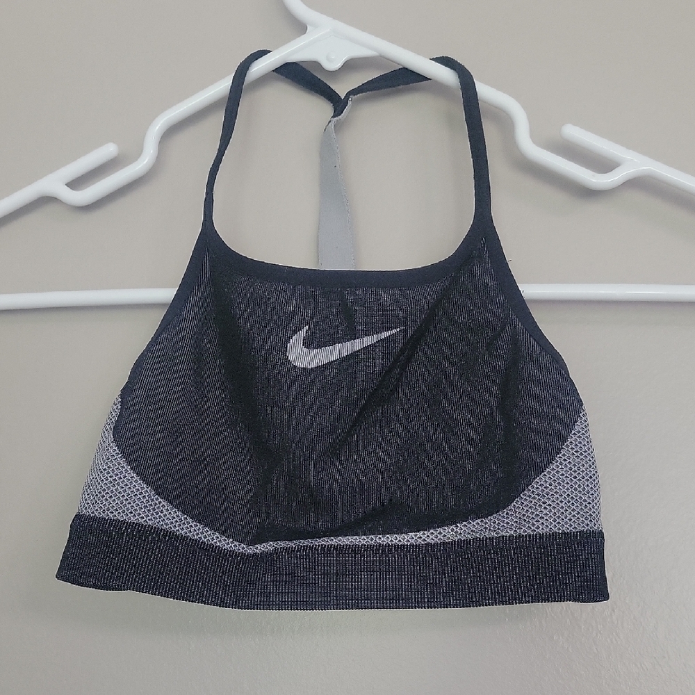 Girl's Nike Black Gray Racerback Sports Bra Size L